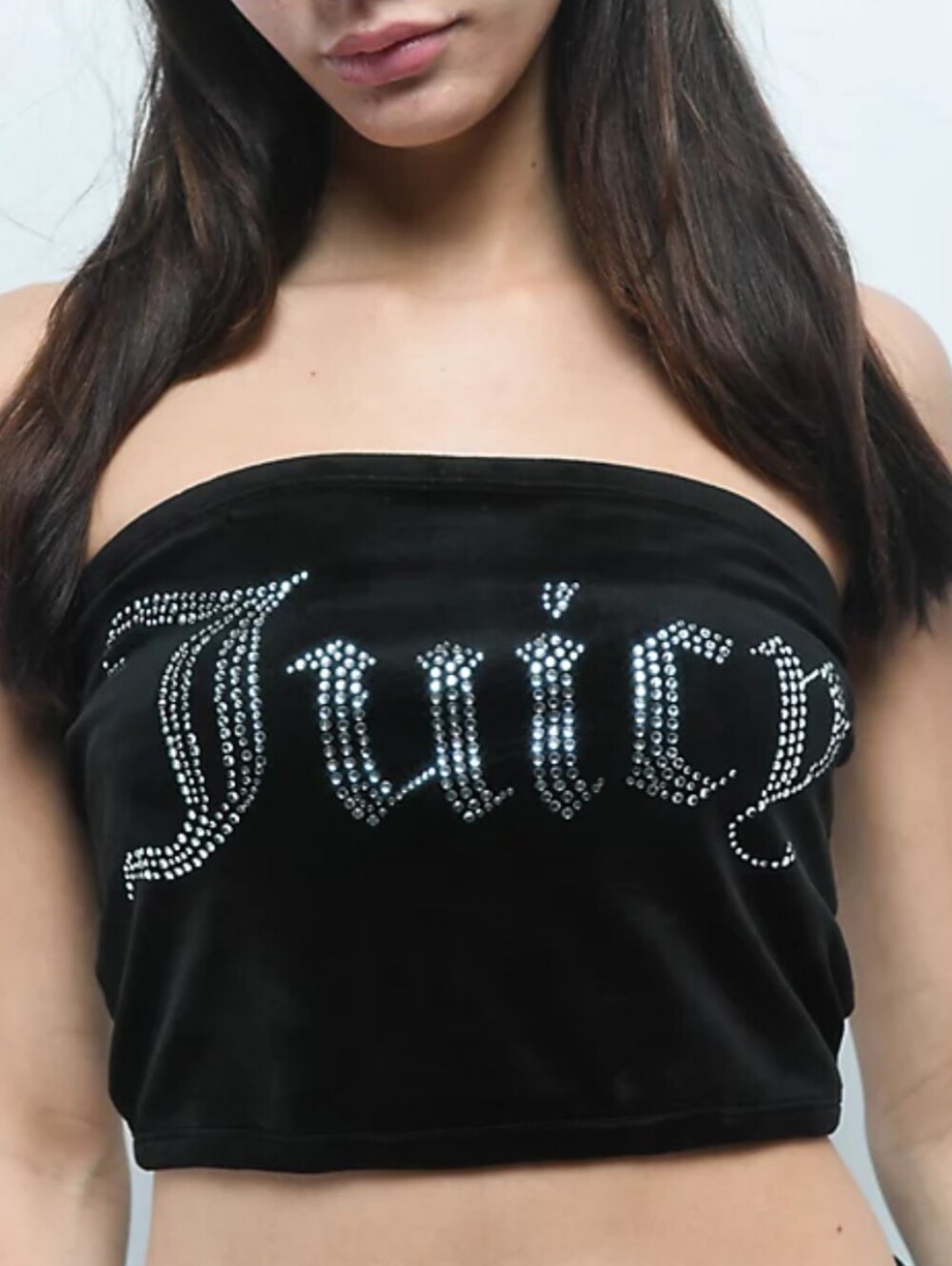 Juicy Couture x Forever 21 PlusLuxe Velour Black Tube Top Size 1X